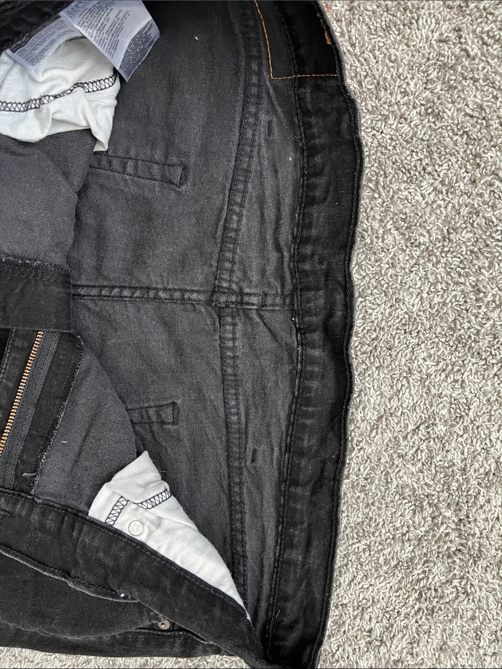 Levi’s 502 Black Men’s Custom Raw Hem Cropped Straight-Leg Stretch Jeans Size 42 - Picture 6 of 13